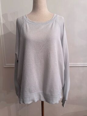 J.Crew Light Blue Fair Trade Cotton Oversized Raglan Sweatshirt Sz S